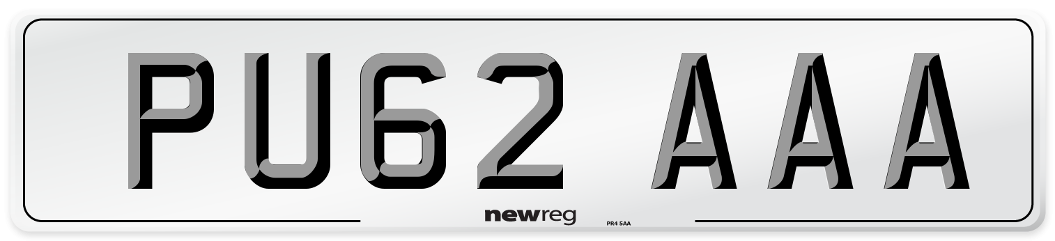 PU62 AAA Number Plate from New Reg